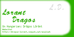 lorant dragos business card